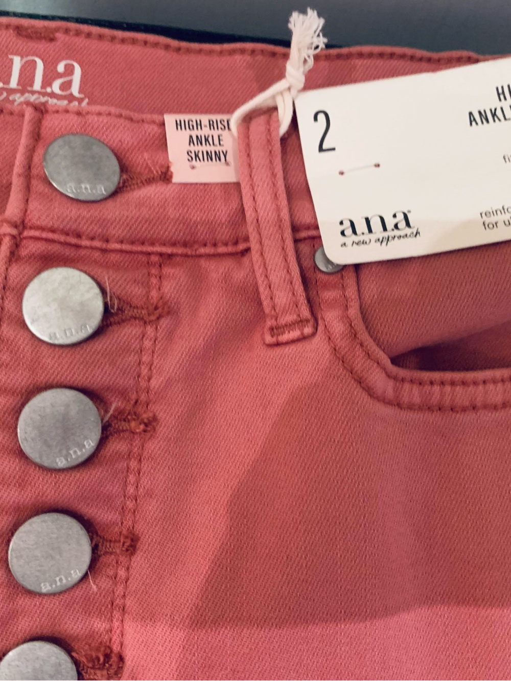 A.N.A.! NWT. HIGH-RISE, ANKLE SKINNY BUTTON UP JEANS. - Picture 9 of 9